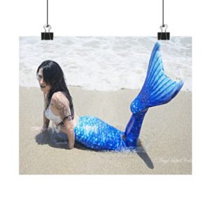Mermaid Matte Poster Art, Ocean Decor, Underwater Wall Art, Beach House Decor, Nautical Gift, Coastal Home Decor