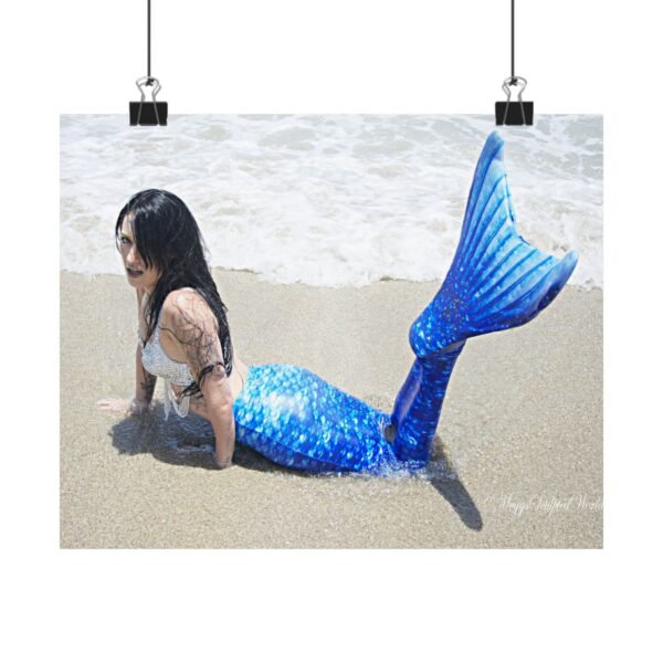 Mermaid Matte Poster Art, Ocean Decor, Underwater Wall Art, Beach House Decor, Nautical Gift, Coastal Home Decor
